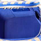 Shoulder Bag Classic Chain Vanity Case Mini Blue Raffia/Jute Canvas