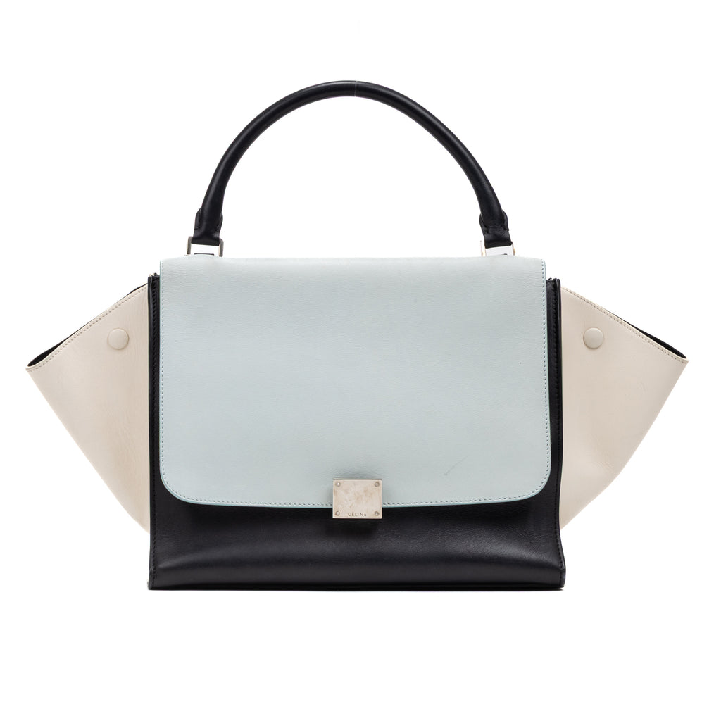 Shoulder Bag Trapeze Blue Smooth Leather