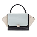 Shoulder Bag Trapeze Blue Smooth Leather