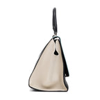 Shoulder Bag Trapeze Blue Smooth Leather