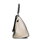 Shoulder Bag Trapeze Blue Smooth Leather