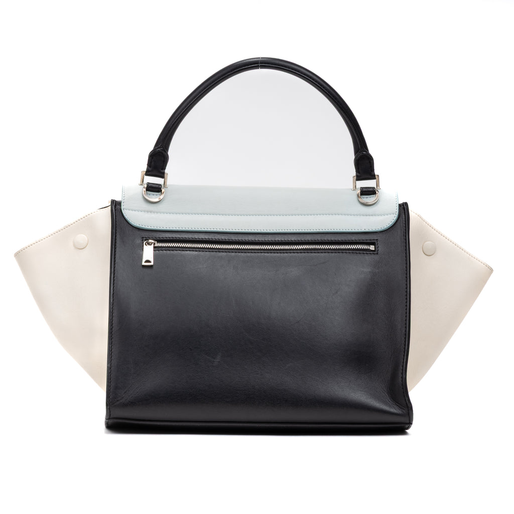 Shoulder Bag Trapeze Blue Smooth Leather