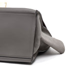 Shoulder Bag Trapeze Grey Crocodile Embossed Suede
