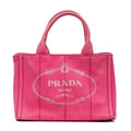 Handbag Canapa Tote Small Pink Logo Print Canvas