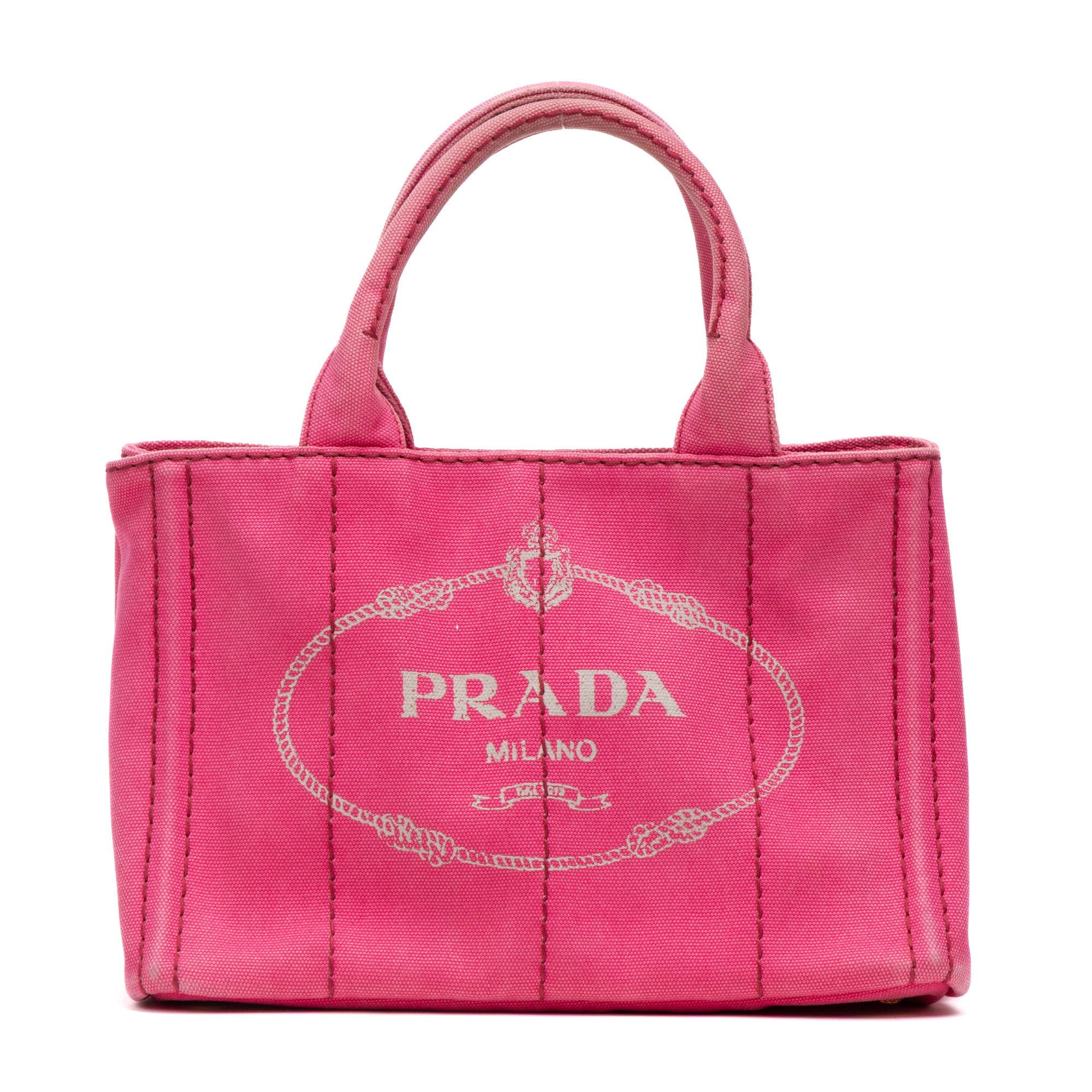 Handbag Canapa Tote Small Pink Logo Print Canvas
