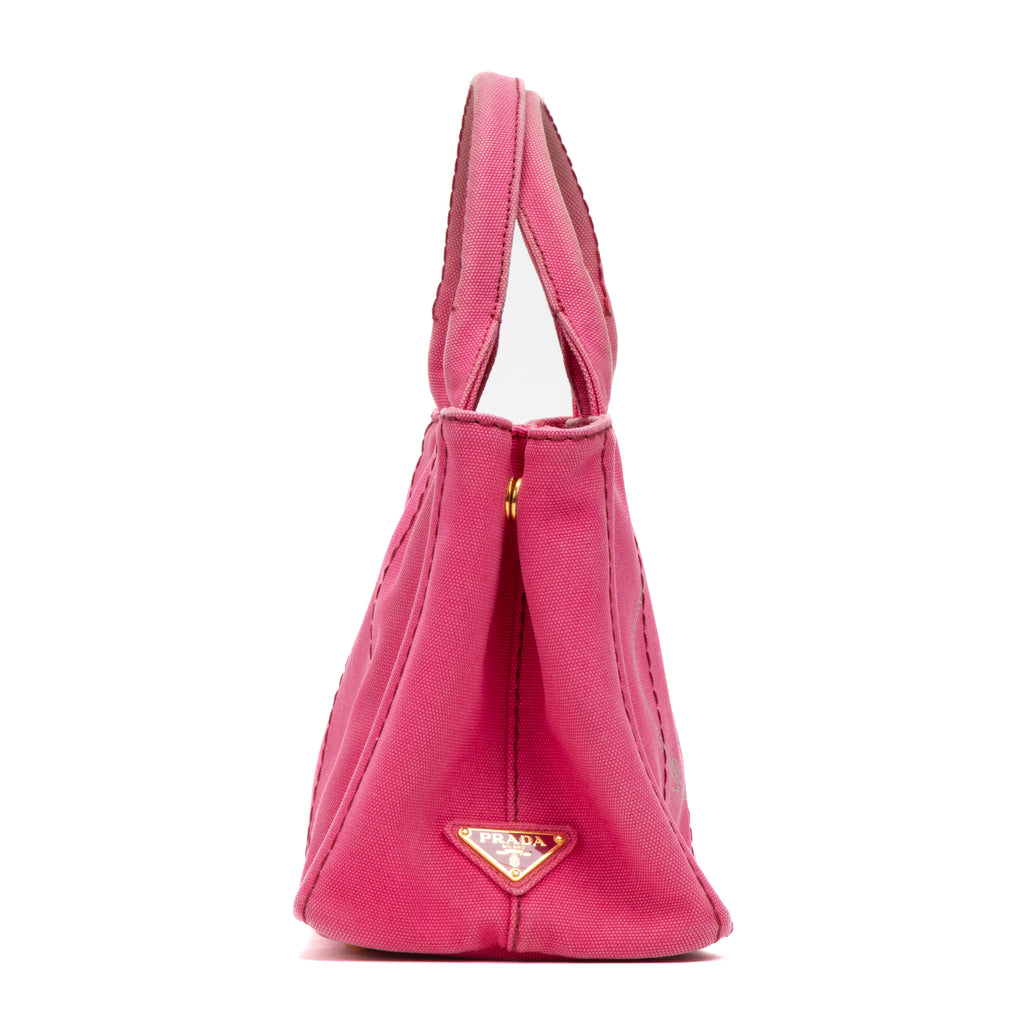 Handbag Canapa Tote Small Pink Logo Print Canvas