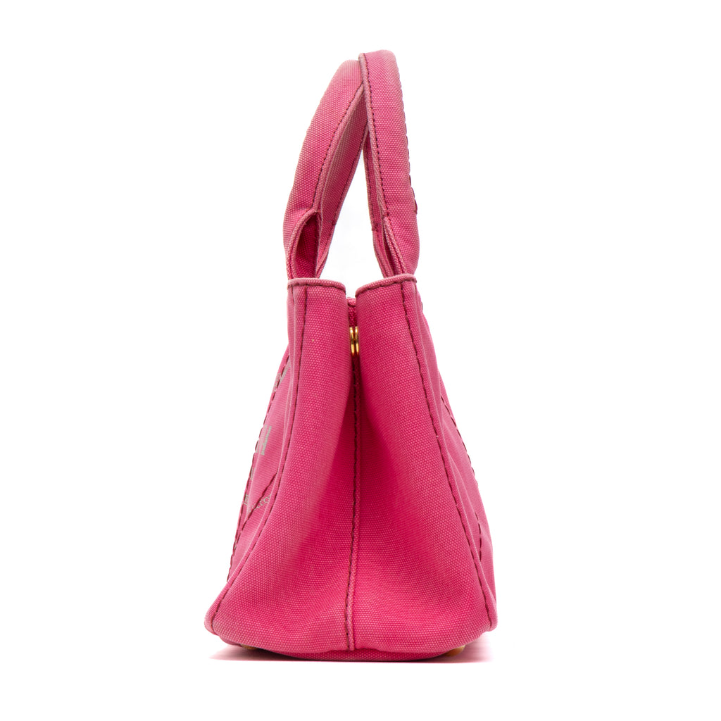 Handbag Canapa Tote Small Pink Logo Print Canvas