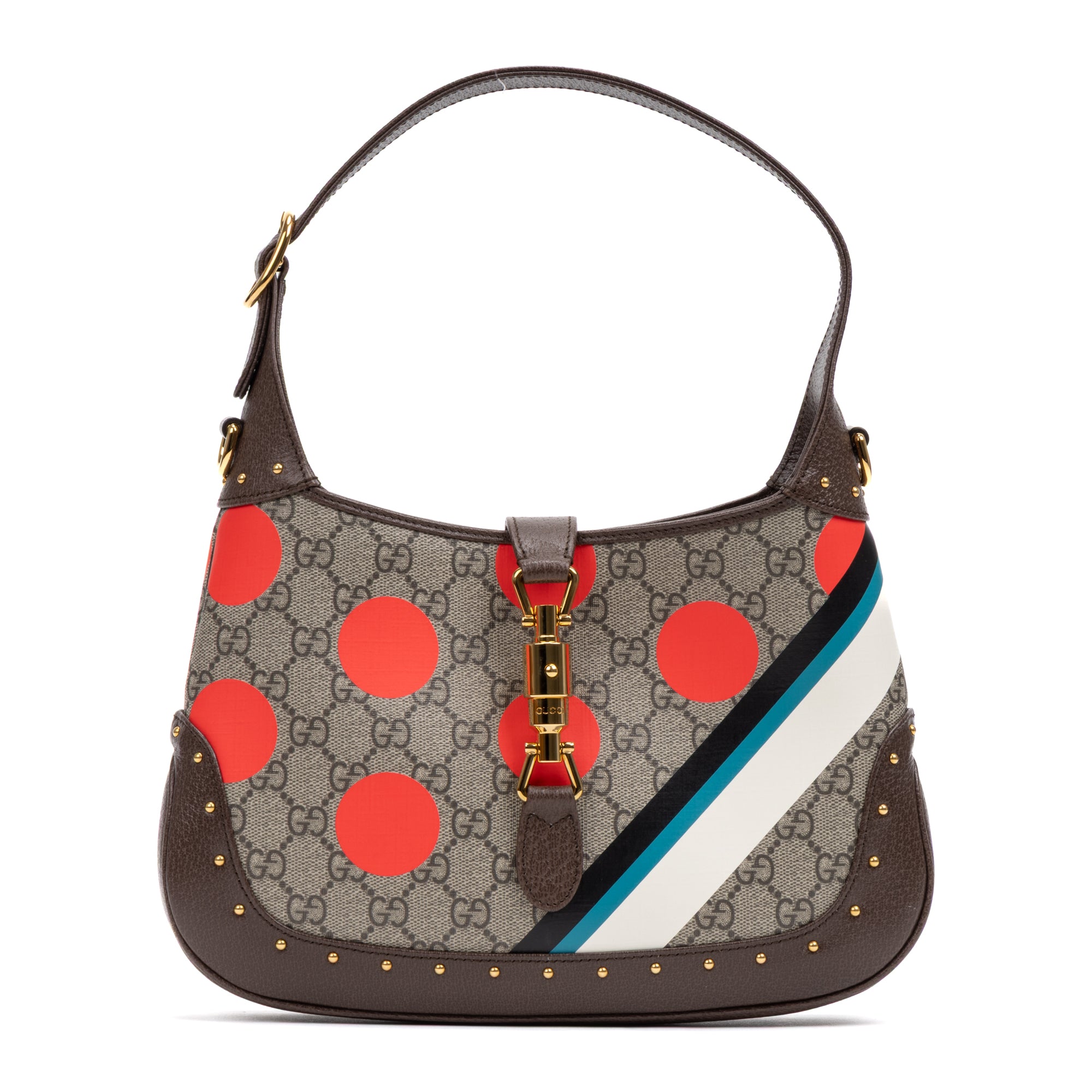 Handbag Jackie 1961 Hobo Brown Studded Printed Supreme Coated Canvas