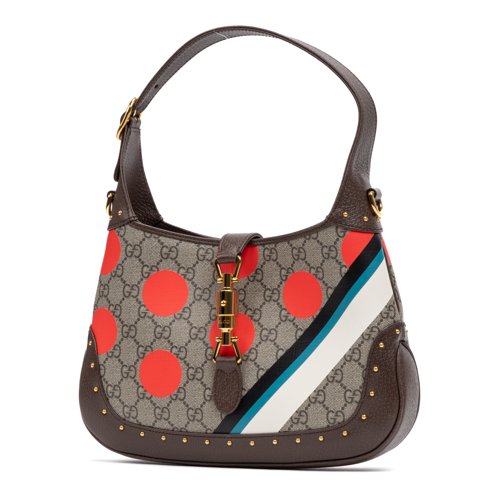 Handbag Jackie 1961 Hobo Brown Studded Printed Supreme Coated Canvas