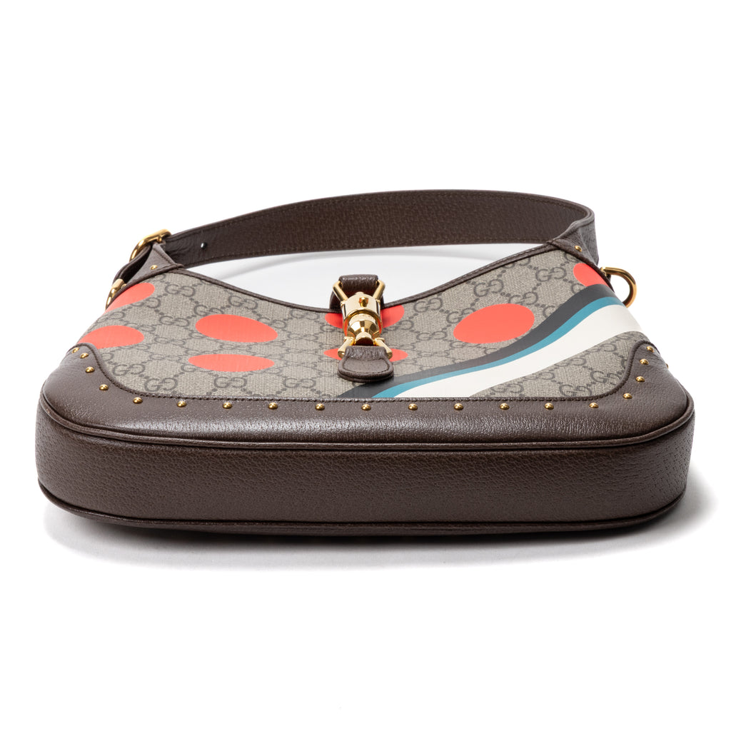 Handbag Jackie 1961 Hobo Brown Studded Printed Supreme Coated Canvas