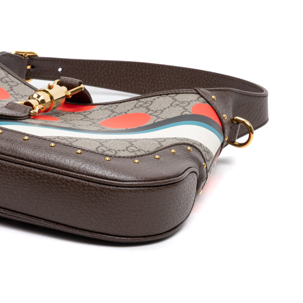 Handbag Jackie 1961 Hobo Brown Studded Printed Supreme Coated Canvas