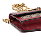 Shoulder Bag Queen Margaret Chain Wallet Beige Web Supreme Coated Canvas