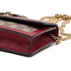 Shoulder Bag Queen Margaret Chain Wallet Beige Web Supreme Coated Canvas