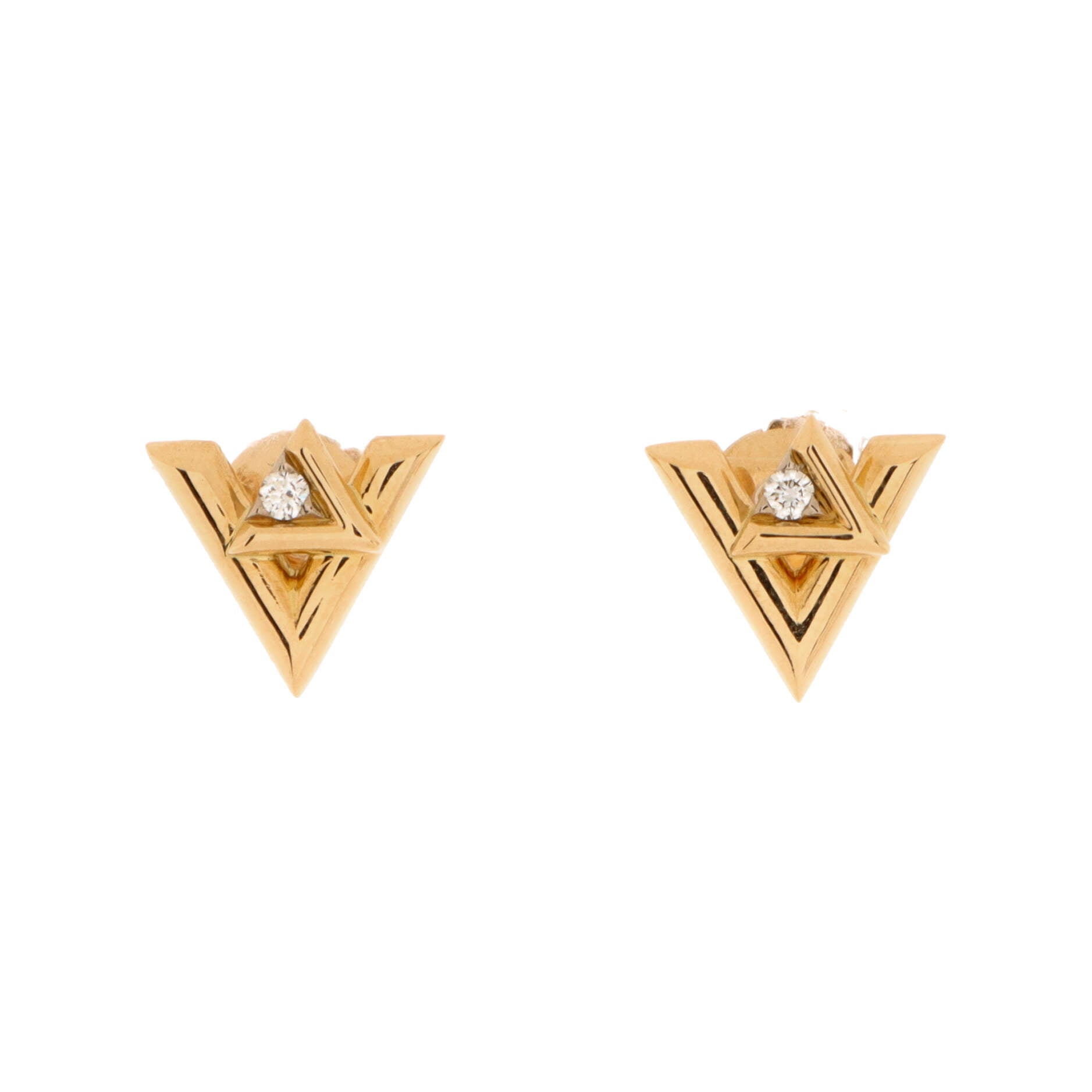 Earrings Diamonds Volt One Stud Earrings Gold 18K Yellow Gold/approx.0.04ct. Diamonds