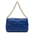 Shoulder Bag System Flap Large Blue Nappa Quilted Leather