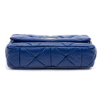 Shoulder Bag System Flap Large Blue Nappa Quilted Leather