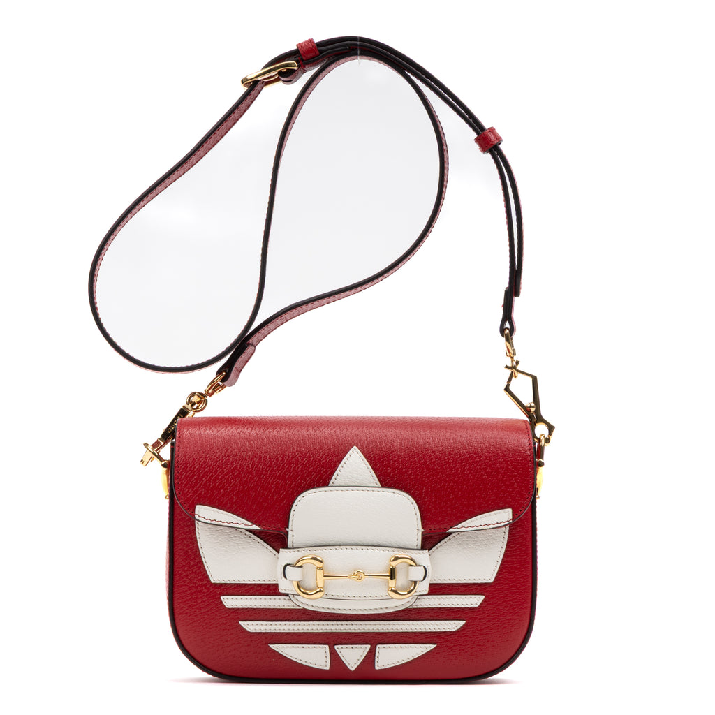 Shoulder Bag Adidas Horsebit 1955 Mini Red Calfskin Leather