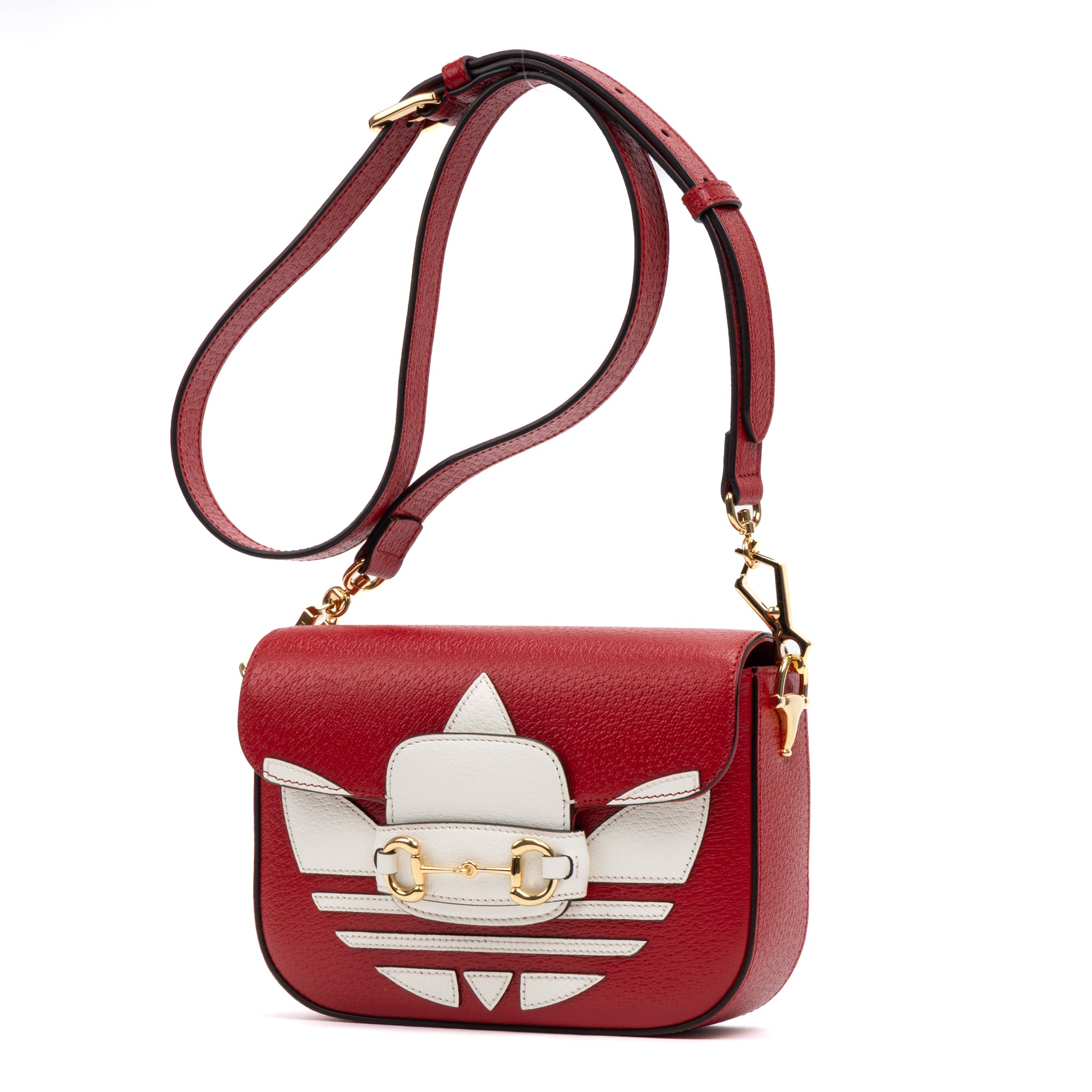 Shoulder Bag Adidas Horsebit 1955 Mini Red Calfskin Leather