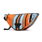 Shoulder Bag Triangle Logo Zip Crossbody Orange Printed Canvas