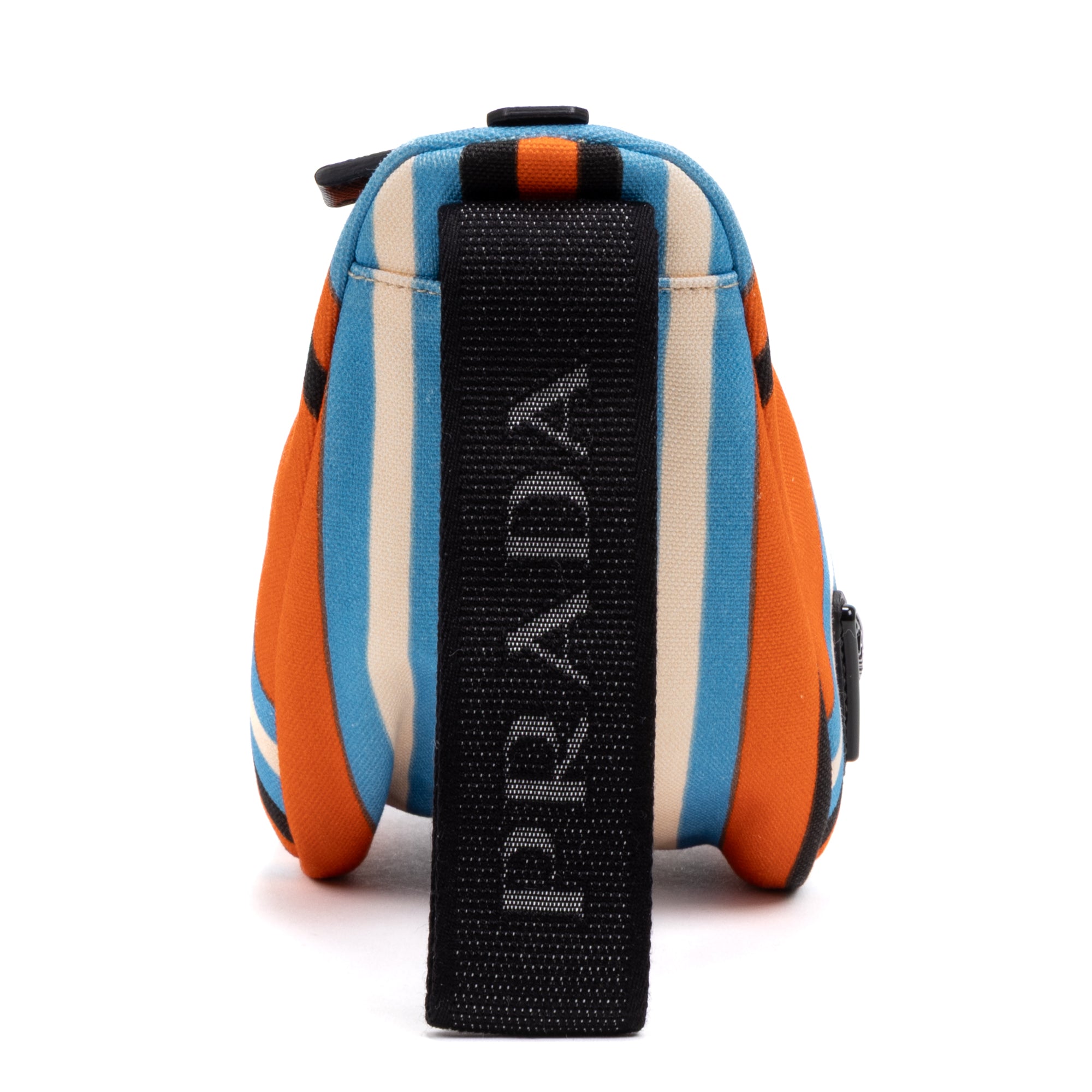 Shoulder Bag Triangle Logo Zip Crossbody Orange Printed Canvas