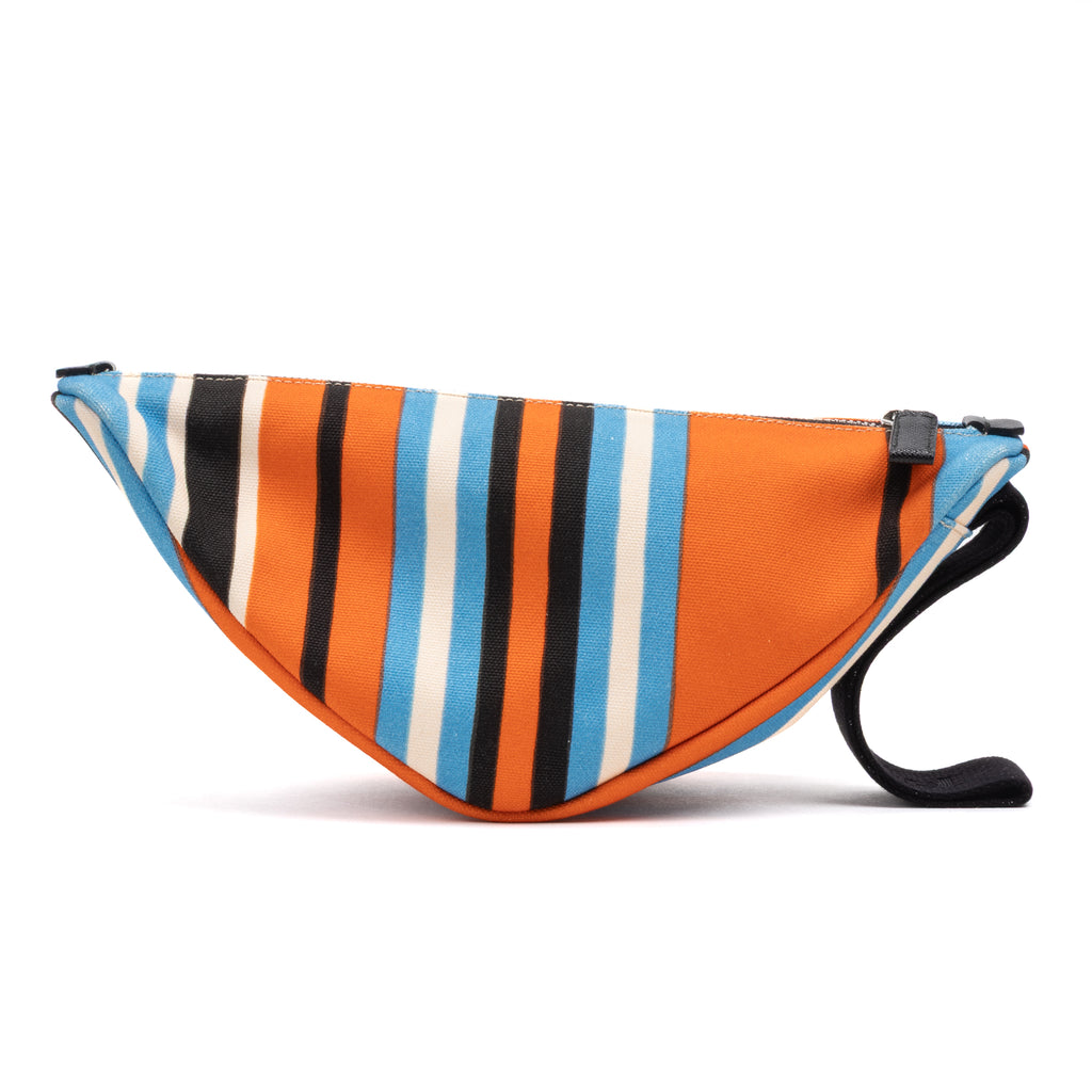 Shoulder Bag Triangle Logo Zip Crossbody Orange Printed Canvas