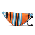 Shoulder Bag Triangle Logo Zip Crossbody Orange Printed Canvas