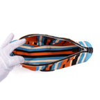 Shoulder Bag Triangle Logo Zip Crossbody Orange Printed Canvas
