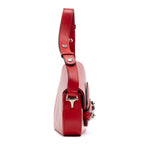 Shoulder Bag 1955 Horsebit Assymetric Small Red Calfskin Leather