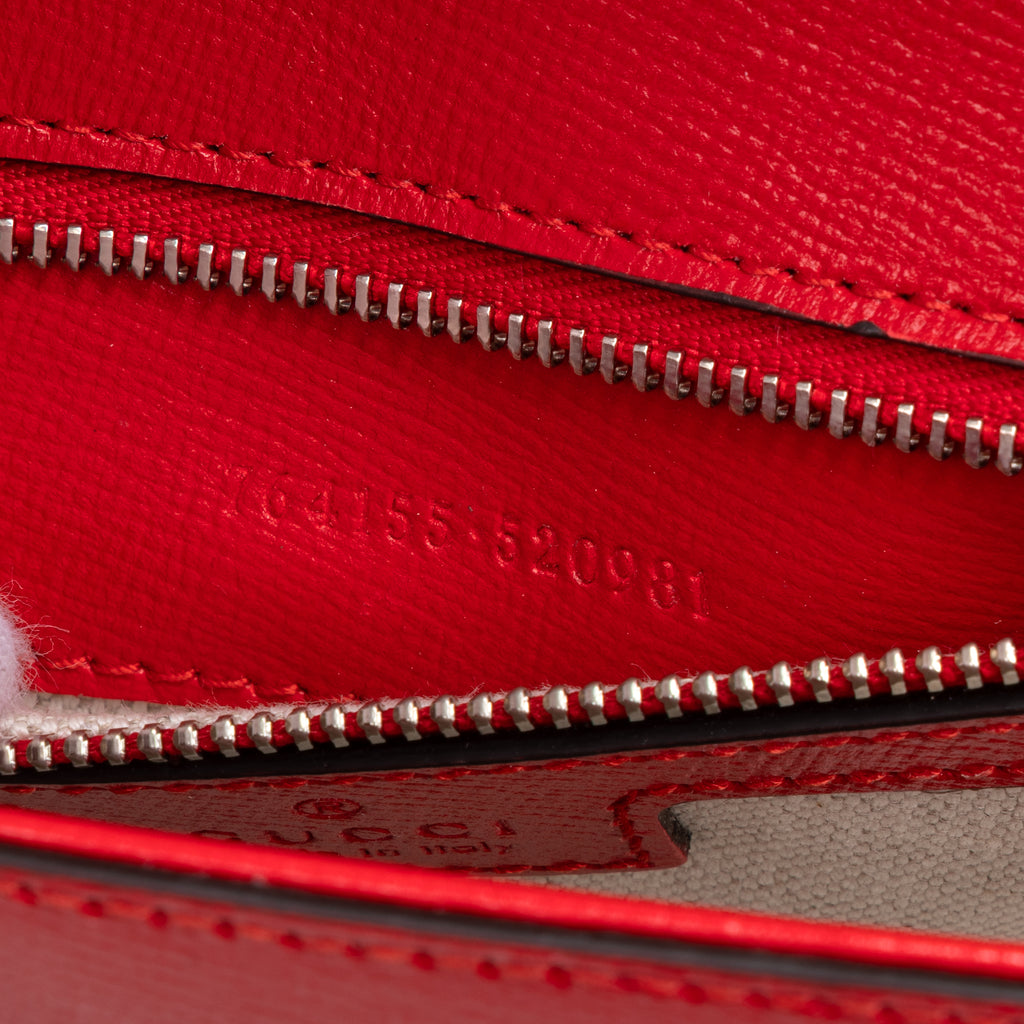 Shoulder Bag 1955 Horsebit Assymetric Small Red Calfskin Leather
