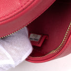 Shoulder Bag French New Wave Round Chain Clutch Mini Pink Caviar Quilted Leather