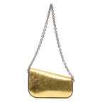 Shoulder Bag Horsebit 1955 Asymmetric Mini Gold Crackled Calfskin Leather
