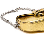 Shoulder Bag Horsebit 1955 Asymmetric Mini Gold Crackled Calfskin Leather