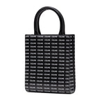 Shoulder Bag Vertical Cabas Tote Mini Black Printed Canvas