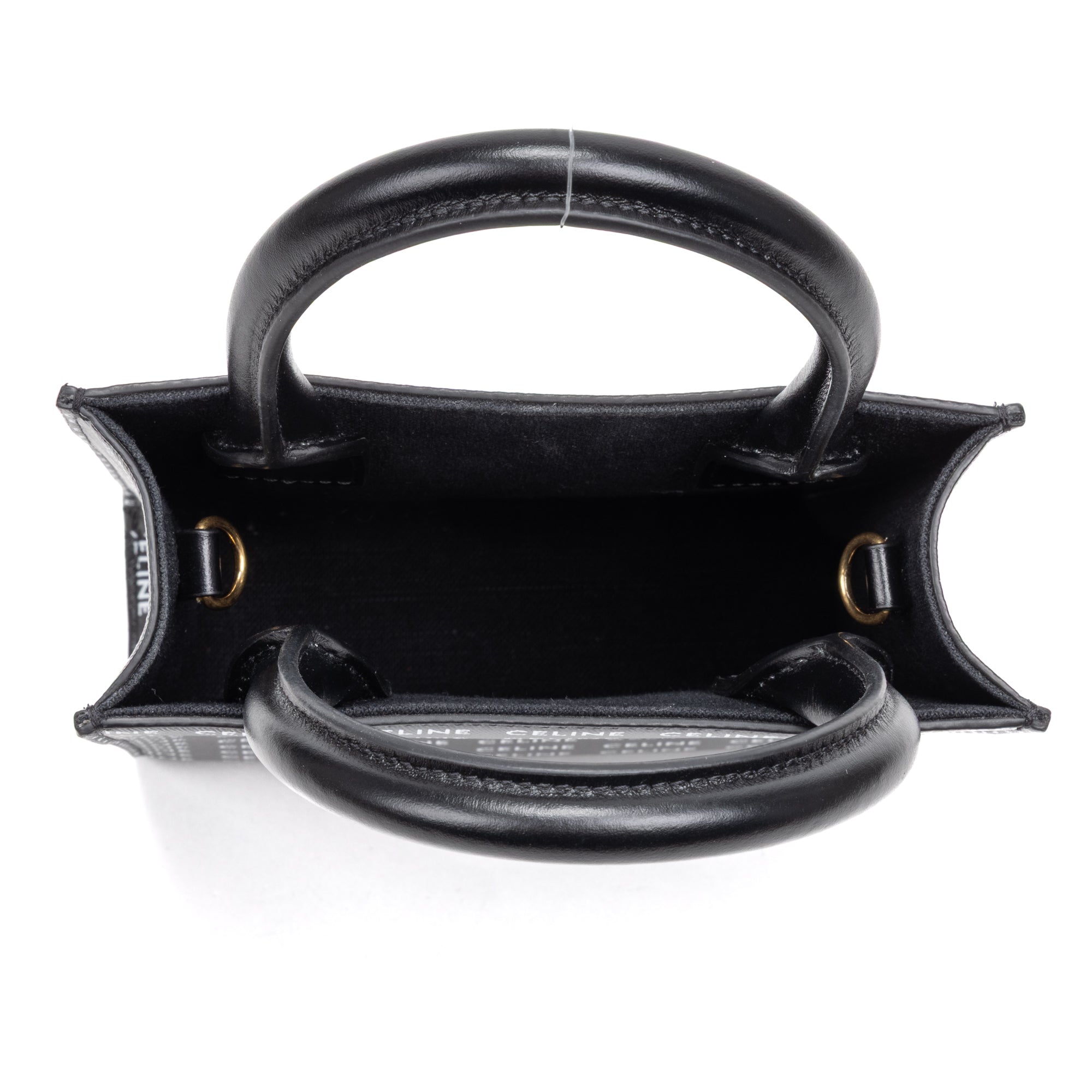 Shoulder Bag Vertical Cabas Tote Mini Black Printed Canvas