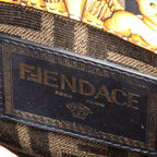 Shoulder Bag Versace Fendace Convertible Sunshine Tote Mini Black Printed Laminated Leather