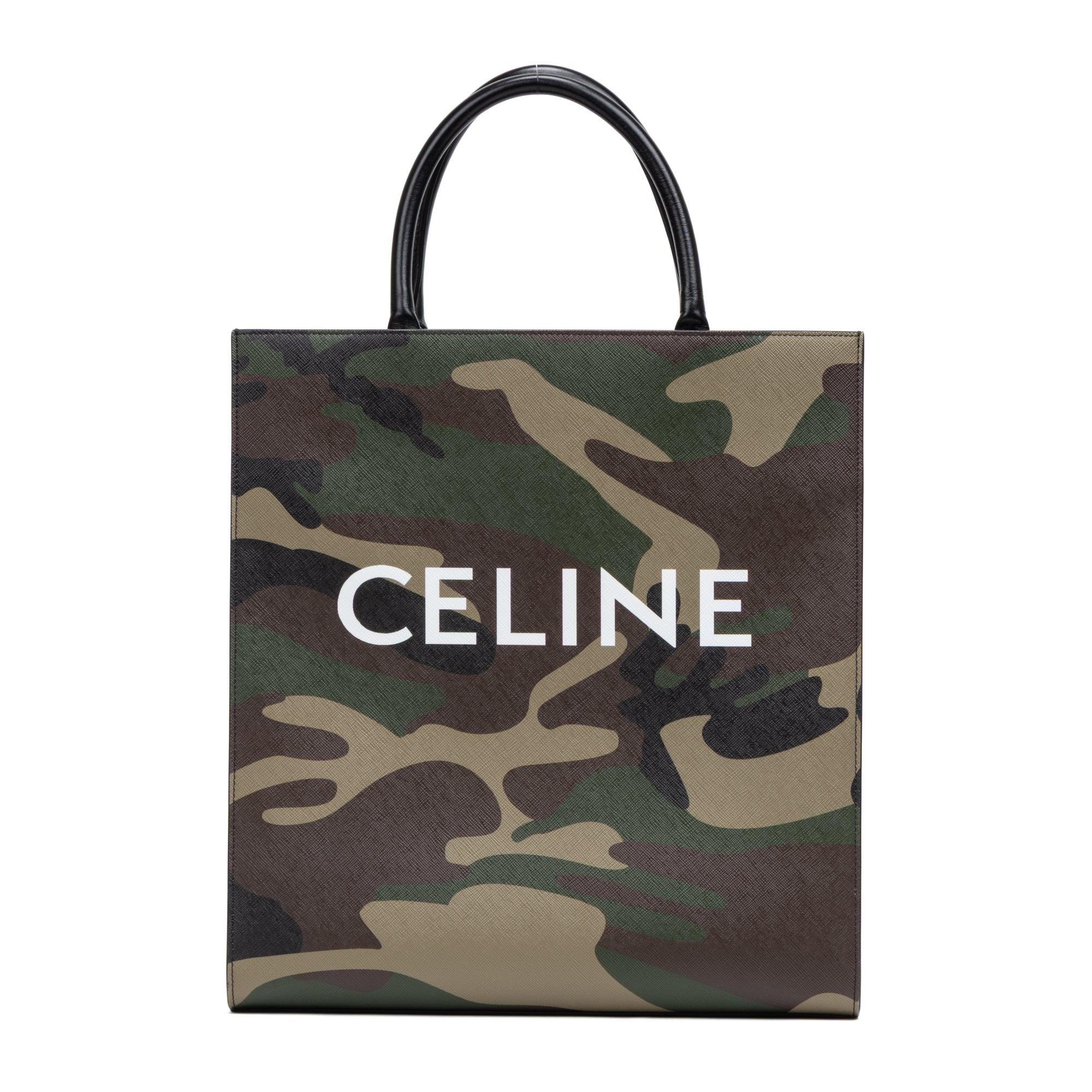 Shoulder Bag Camouflage Vertical Cabas Tote Medium Kakhi Camouflage Canvas