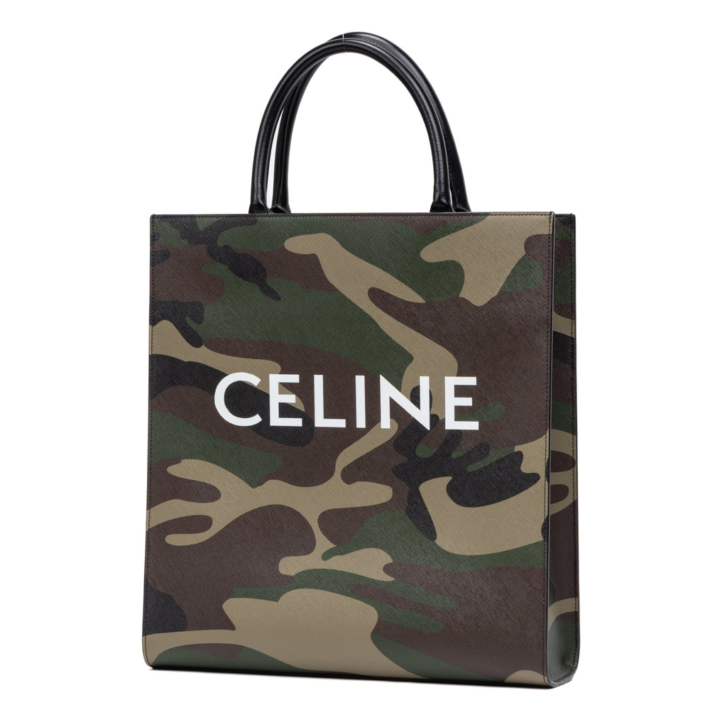 Shoulder Bag Camouflage Vertical Cabas Tote Medium Kakhi Camouflage Canvas