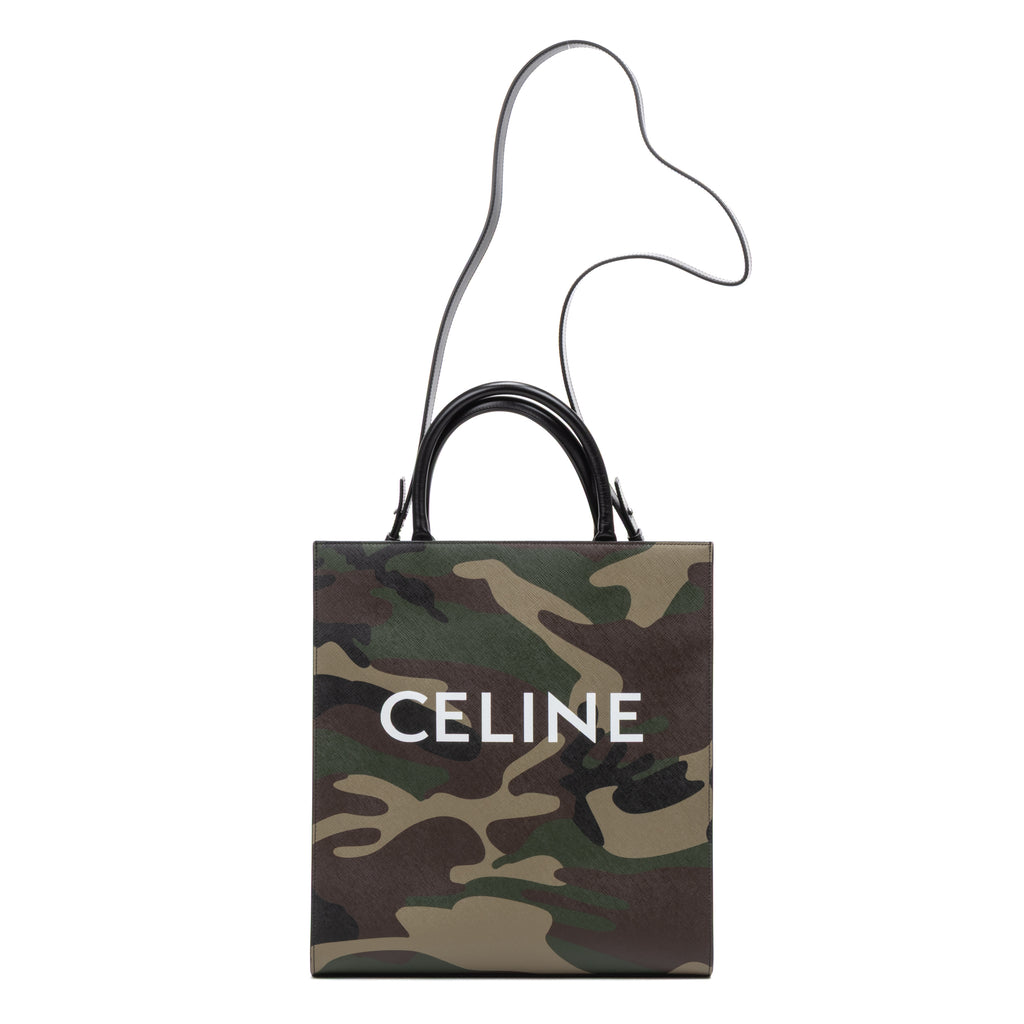 Shoulder Bag Camouflage Vertical Cabas Tote Medium Kakhi Camouflage Canvas