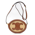 Shoulder Bag Triomphe Oval Crossbody Small Brown Woven canvas