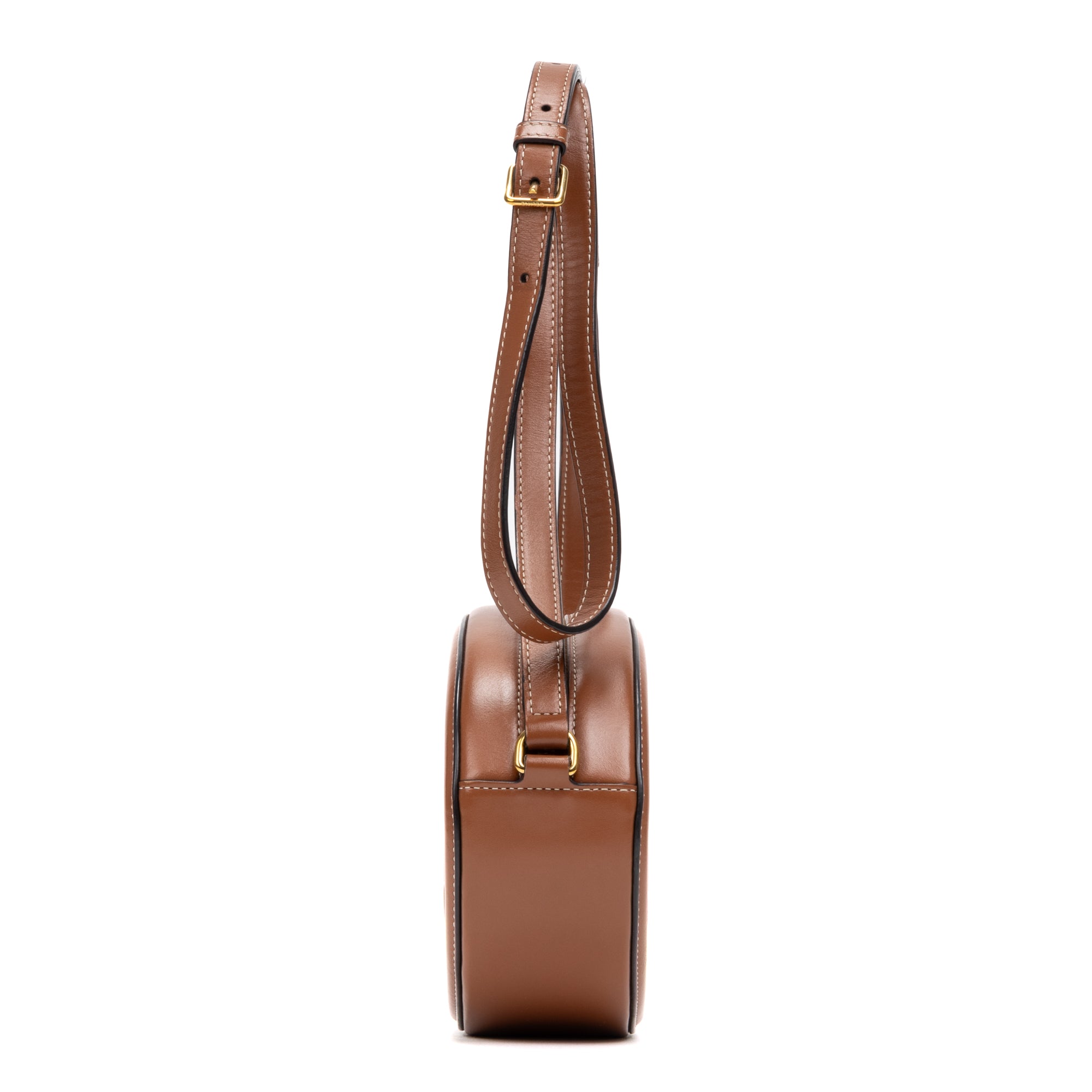Shoulder Bag Triomphe Oval Crossbody Small Brown Woven canvas