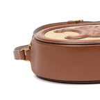 Shoulder Bag Triomphe Oval Crossbody Small Brown Woven canvas