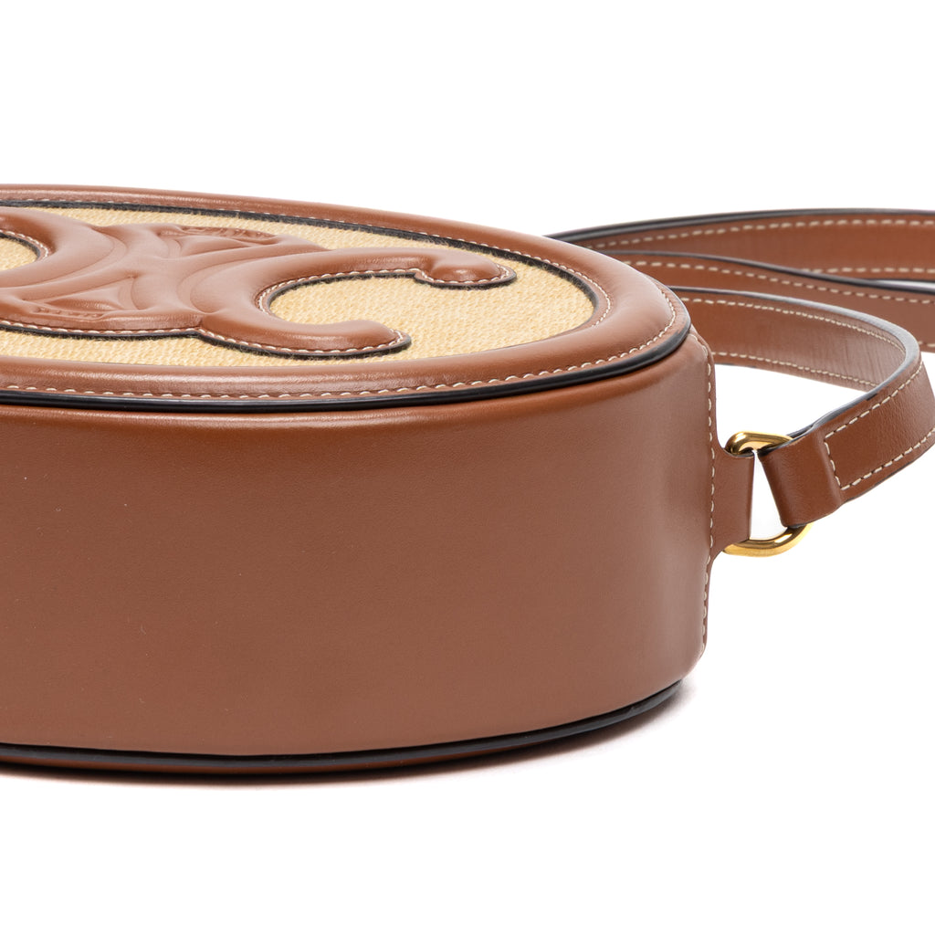 Shoulder Bag Triomphe Oval Crossbody Small Brown Woven canvas