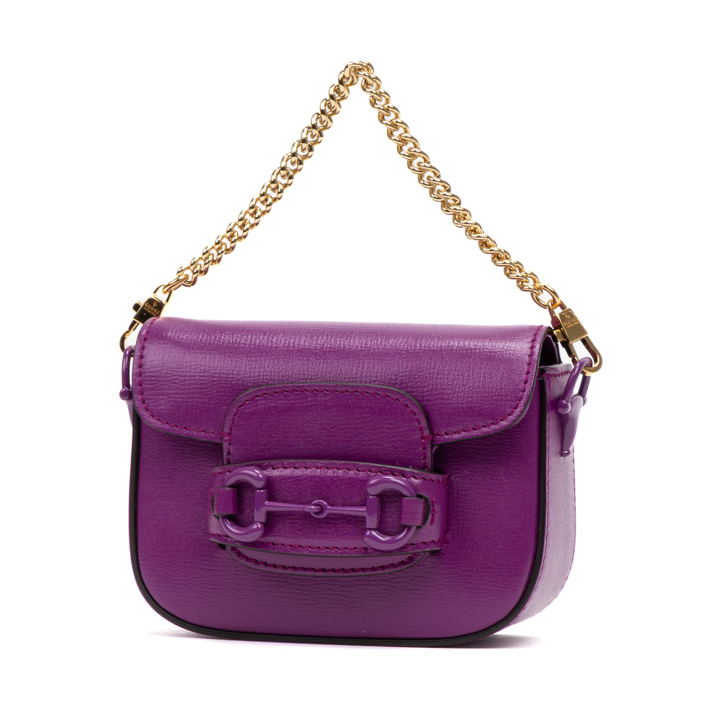 Shoulder Bag Horsebit 1955 Mini Purple Calfskin Leather