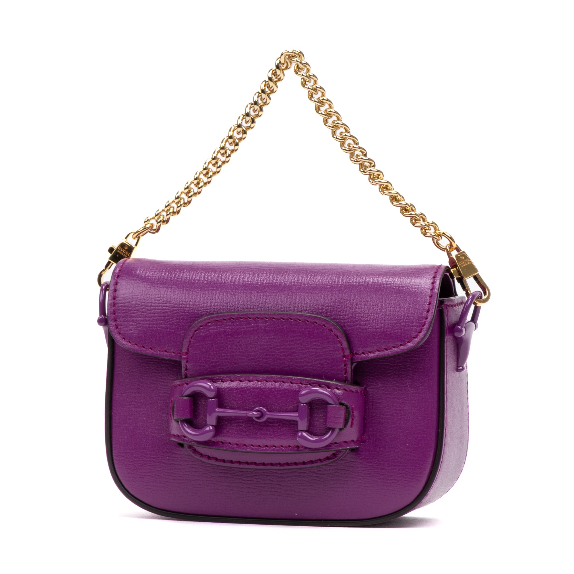 Shoulder Bag Horsebit 1955 Mini Purple Calfskin Leather