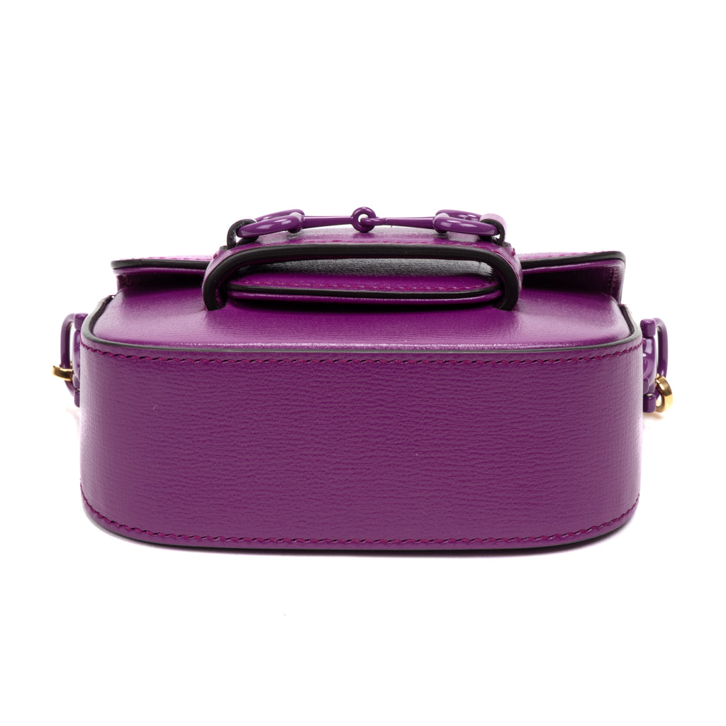 Shoulder Bag Horsebit 1955 Mini Purple Calfskin Leather