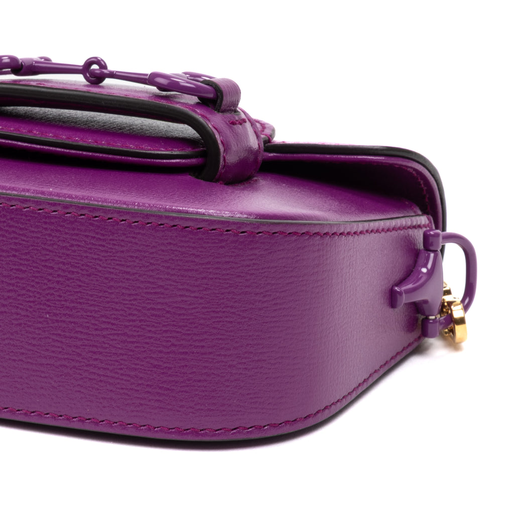 Shoulder Bag Horsebit 1955 Mini Purple Calfskin Leather