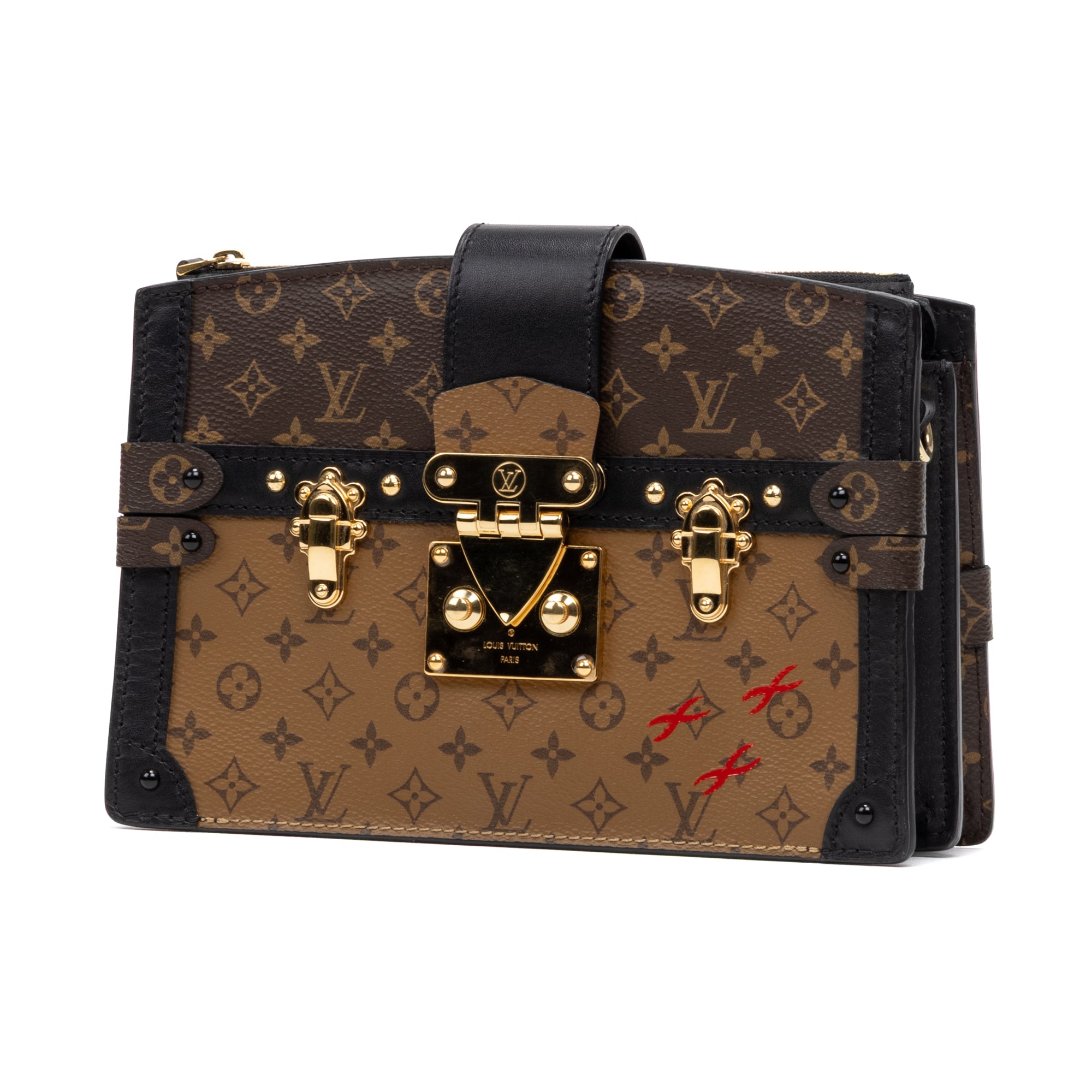 Shoulder Bag Ltd. Ed. Trunk Clutch Reverse Monogram Small Brown Monogram Canvas