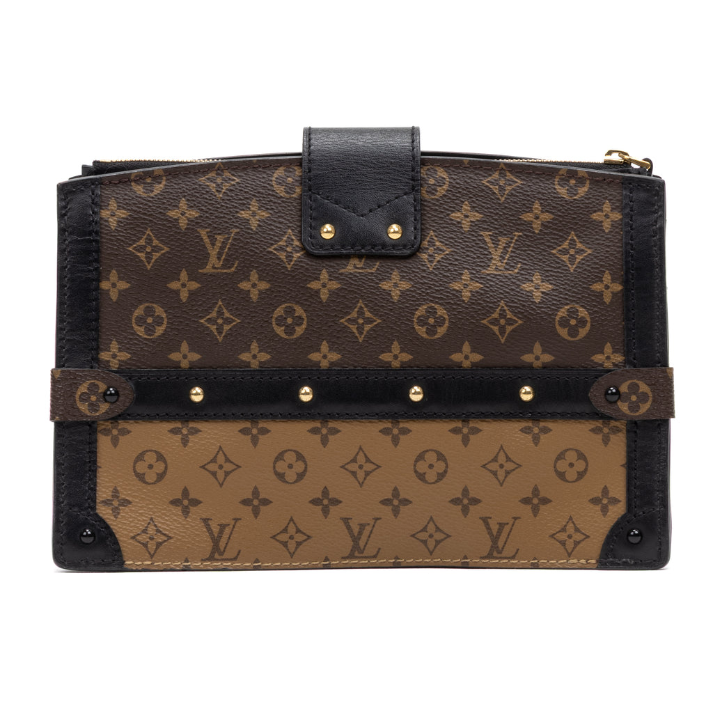 Shoulder Bag Ltd. Ed. Trunk Clutch Reverse Monogram Small Brown Monogram Canvas