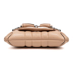 Shoulder Bag Horsebit Chain Beige Vertical Quilted Calf Leather