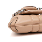Shoulder Bag Horsebit Chain Beige Vertical Quilted Calf Leather